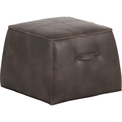 Aspen Ottoman in Havana Dark Brown Leatherette